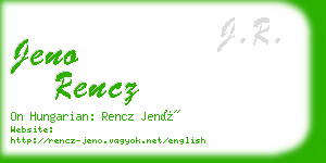 jeno rencz business card